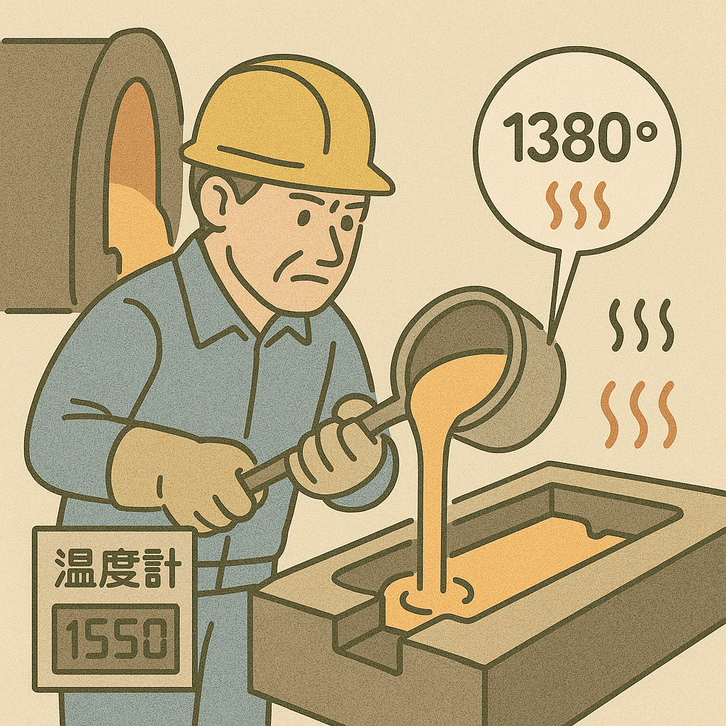 砂型に注湯する時の温度を監視したい